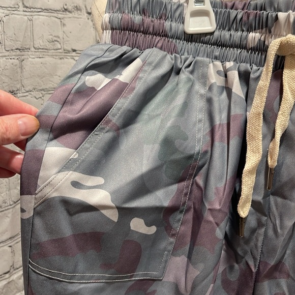 Eytino Women Comfy Stretch Camo Print High Waist Drawstring Palazzo Lounge Pants - Picture 2 of 9